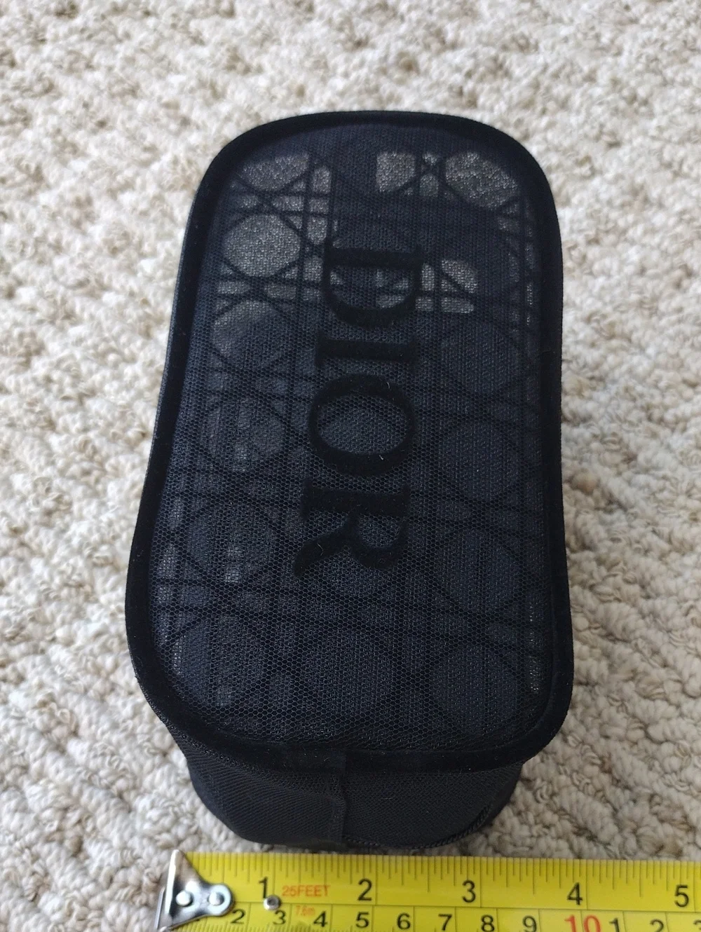Dior Black Mesh Logo Pouch - Picture 8 of 12